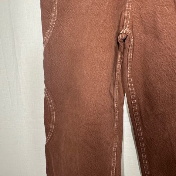 Zara Women’s Wide Leg Raw Hem Jean Sz 2 Wavy Side Seam Boho Western - Picture 5 of 13